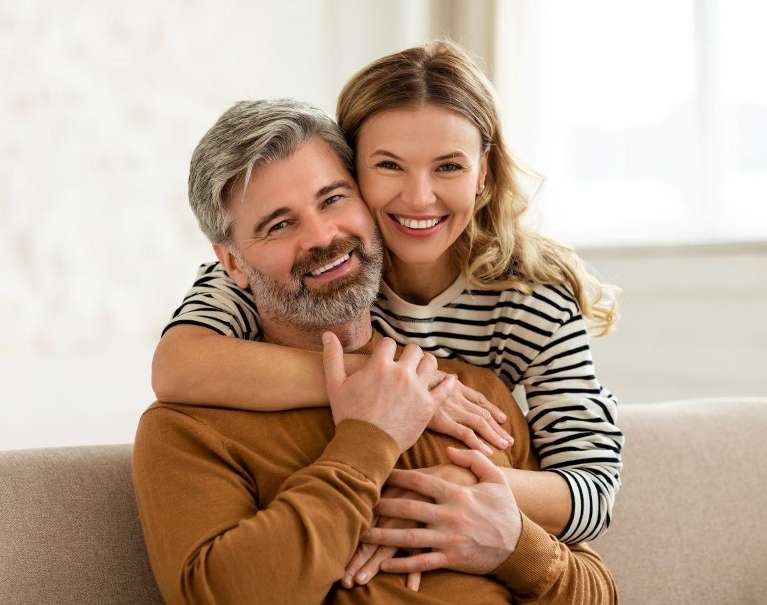 older couple hugging in aurora co